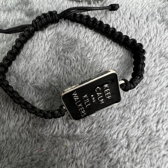 The Walking Dead Jewelry Lot Bracelets Necklaces 7 Pc Charms Black Silver Tone - Picture 3 of 12